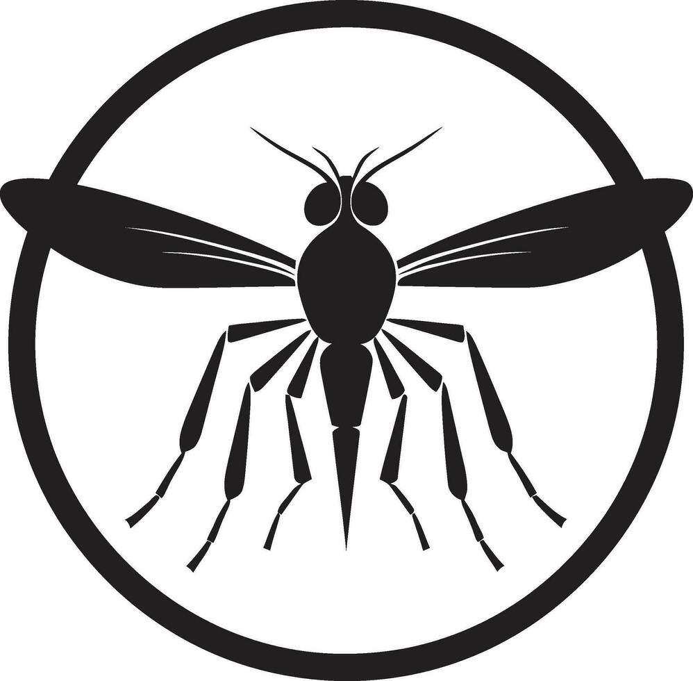 Minimalistic Mosquito Icon Vintage Mosquito Emblem vector