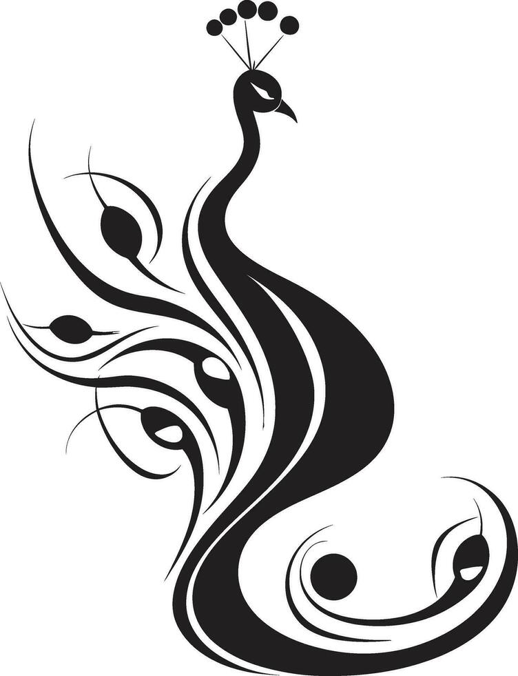 Shadowed Reverie Black Peacock Symbol Profile Elegant Elegance Vector Peacock Logo Icon