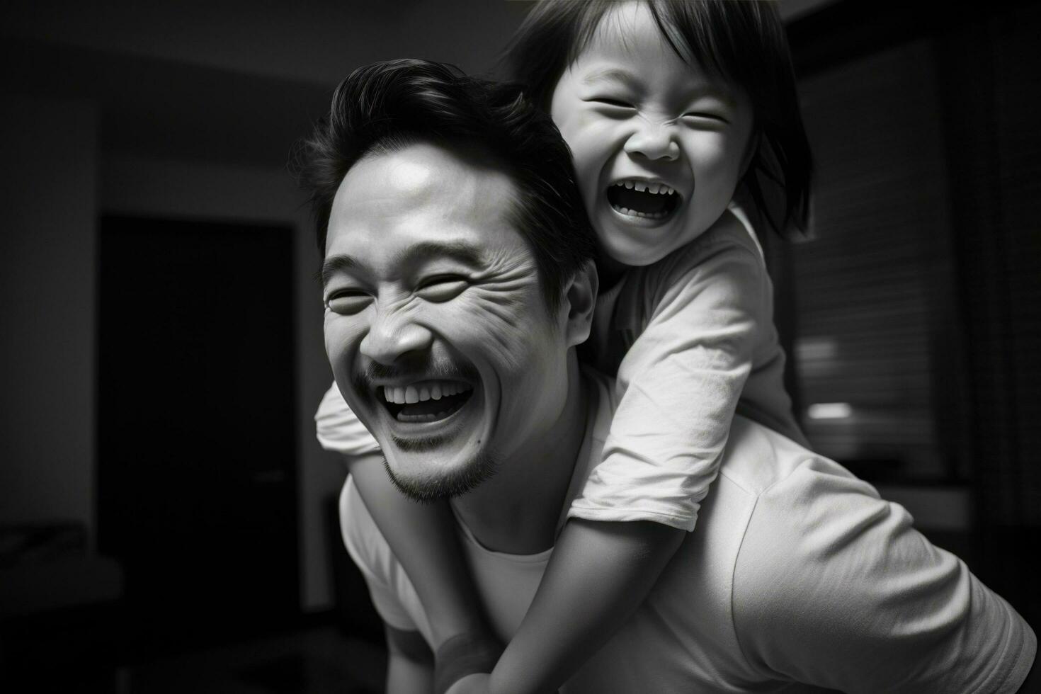 Father-Daughter Bonding and Having Fun Together In the comfort of their home photo