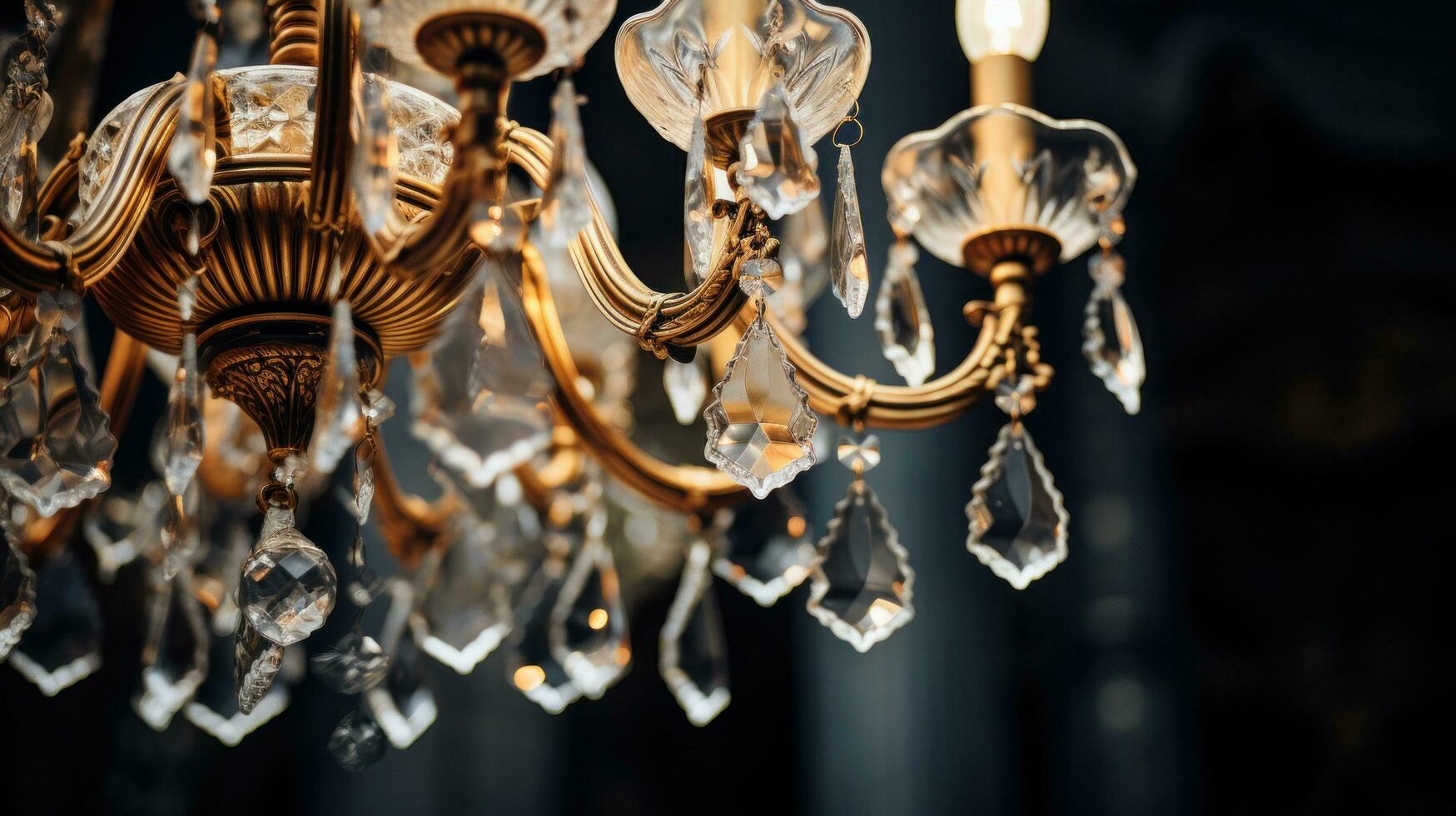 The intricate details of the crystal chandelier photo