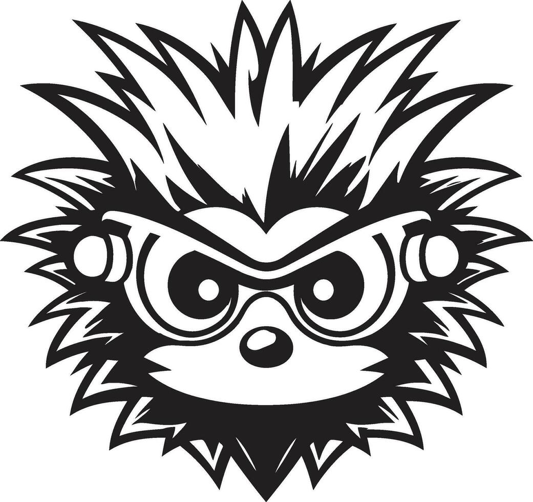 Minimalistic Prickly Guardian Stealthy Branding Aggressive Elegance Black Hornet Emblem vector