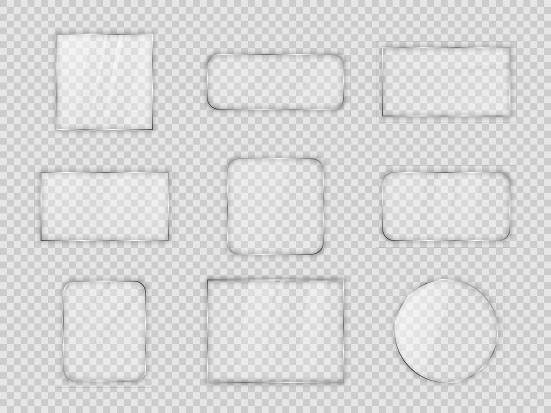 Set of vector glass plates 32686540 Vector Art at Vecteezy