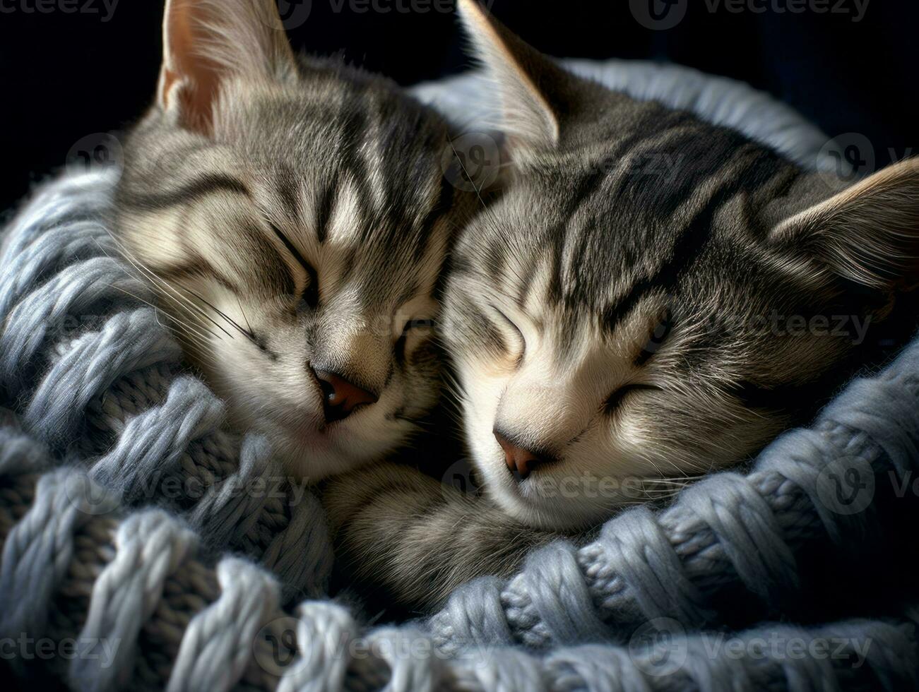 pair of cats cuddled up together sharing a warm embrace AI Generative photo