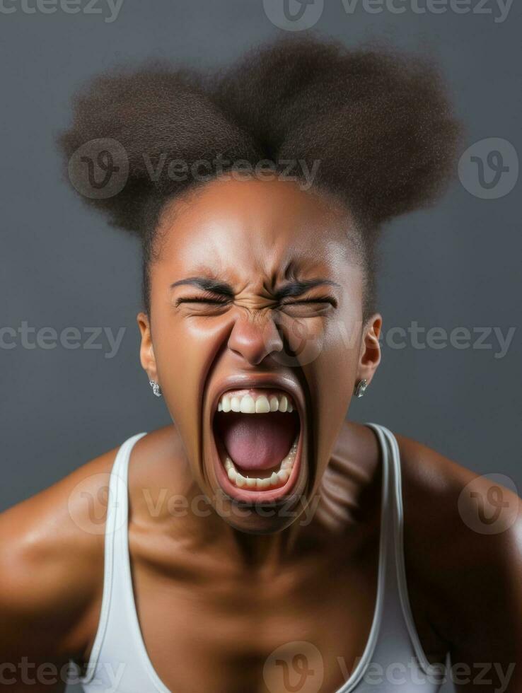 Woman of European appearance who appears to be furious AI Generative photo