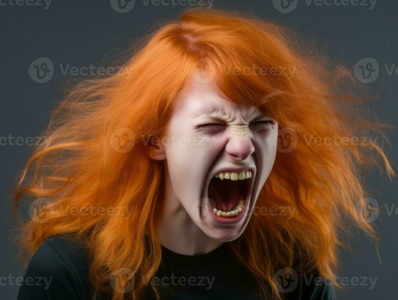 Woman of European appearance who appears to be furious AI Generative photo