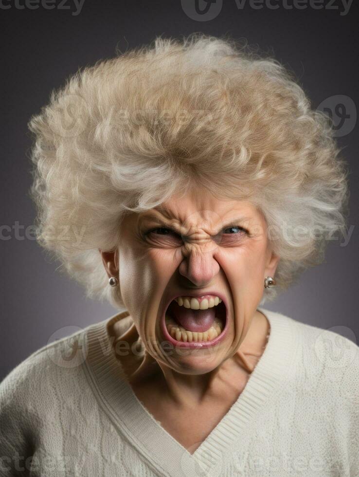 Woman of European appearance who appears to be furious AI Generative photo