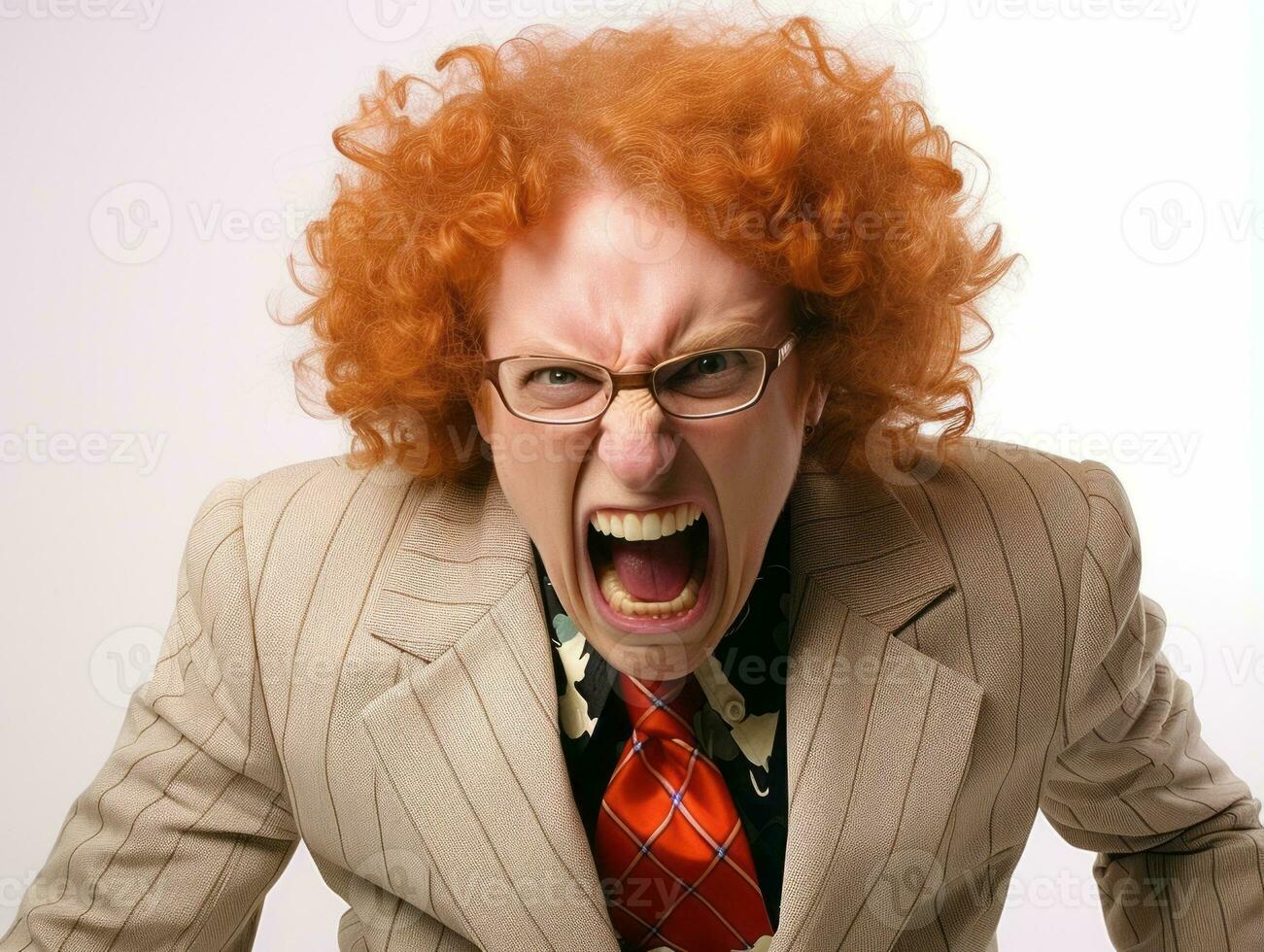 Woman of European appearance who appears to be furious AI Generative photo