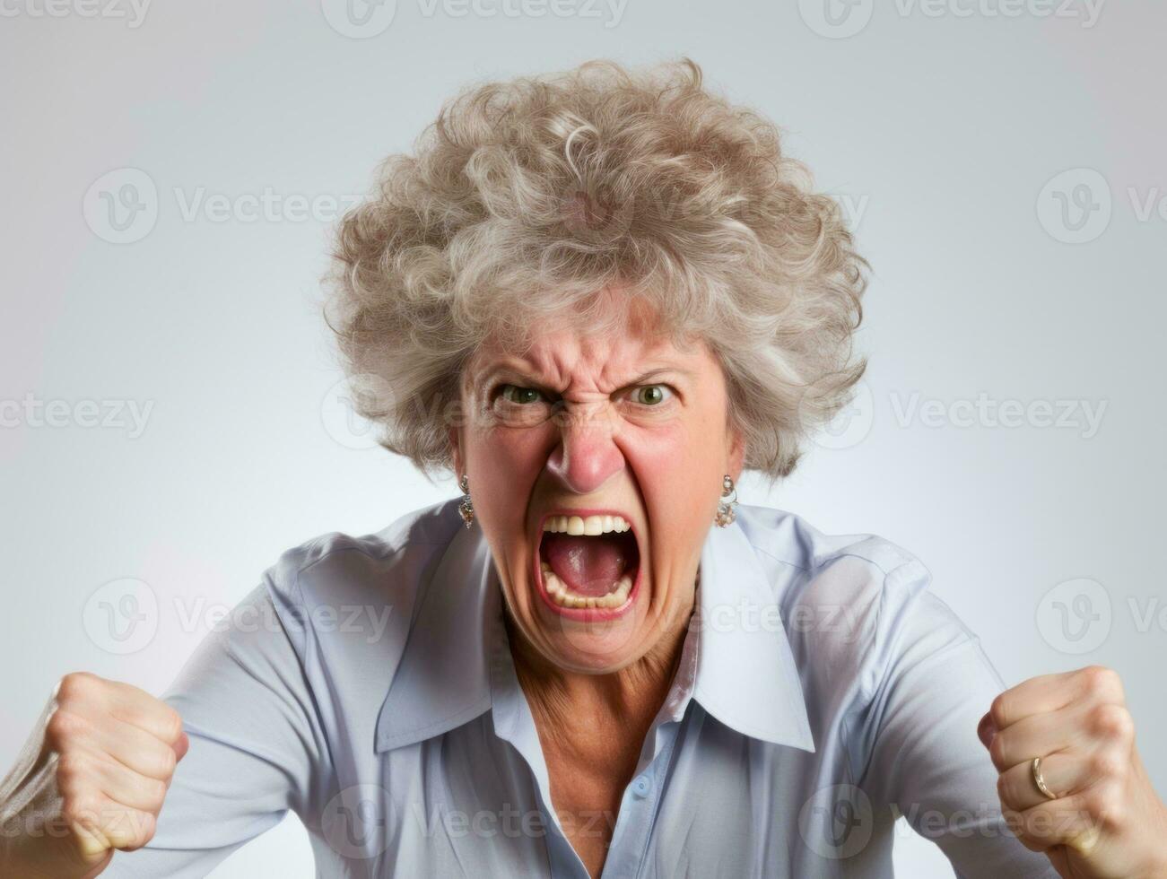 Woman of European appearance who appears to be furious AI Generative photo