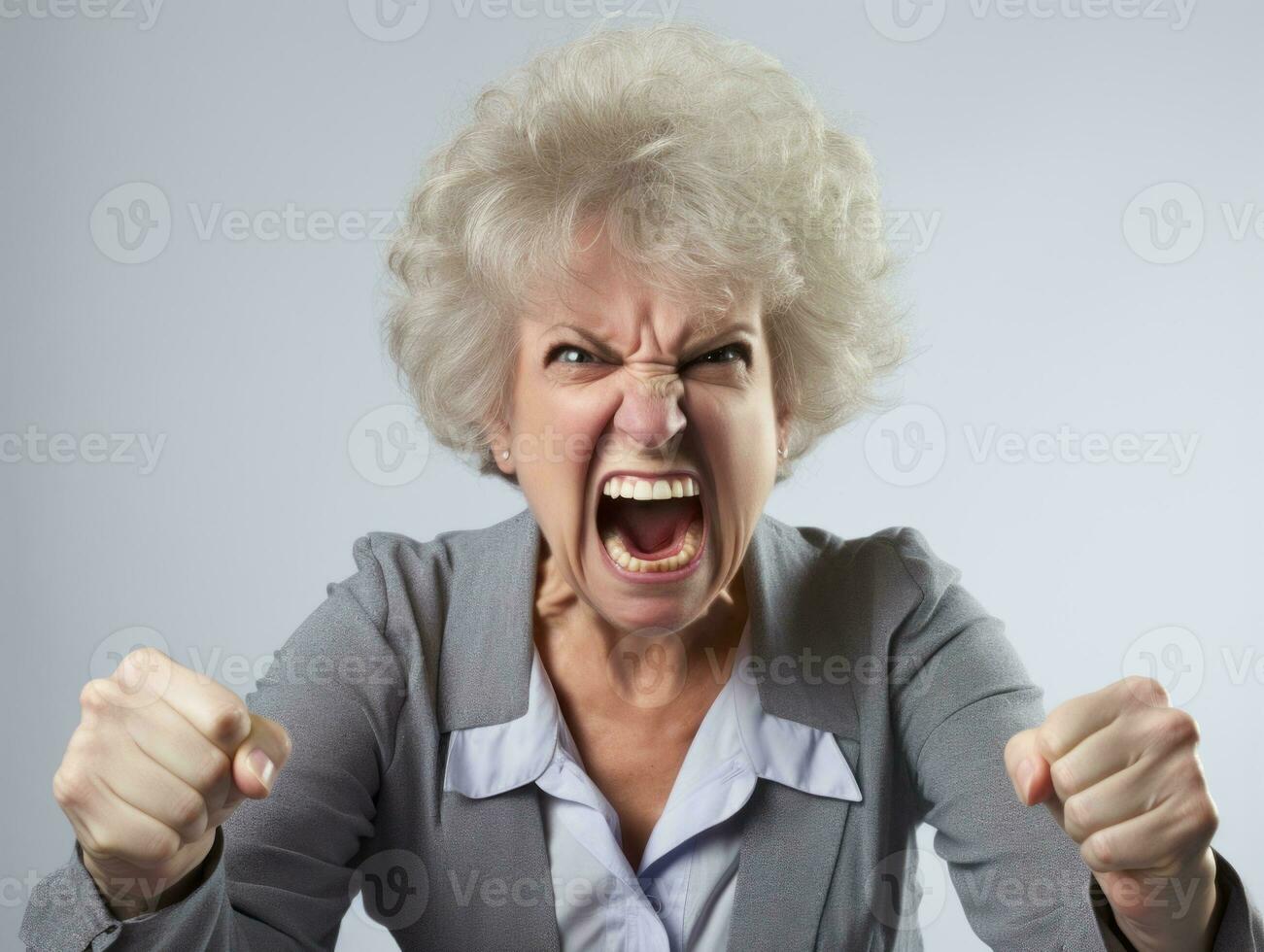 Woman of European appearance who appears to be furious AI Generative photo