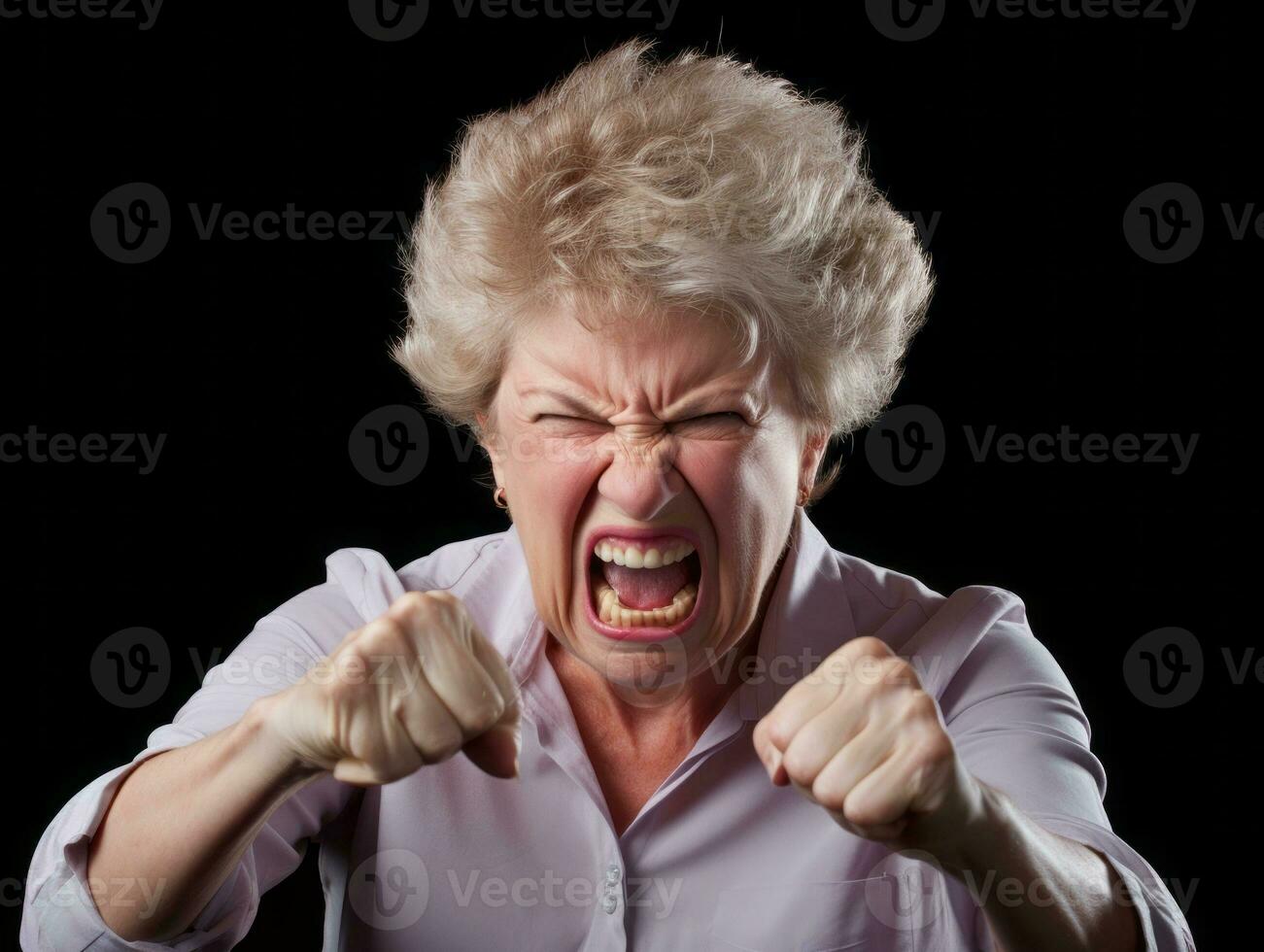 Woman of European appearance who appears to be furious AI Generative photo