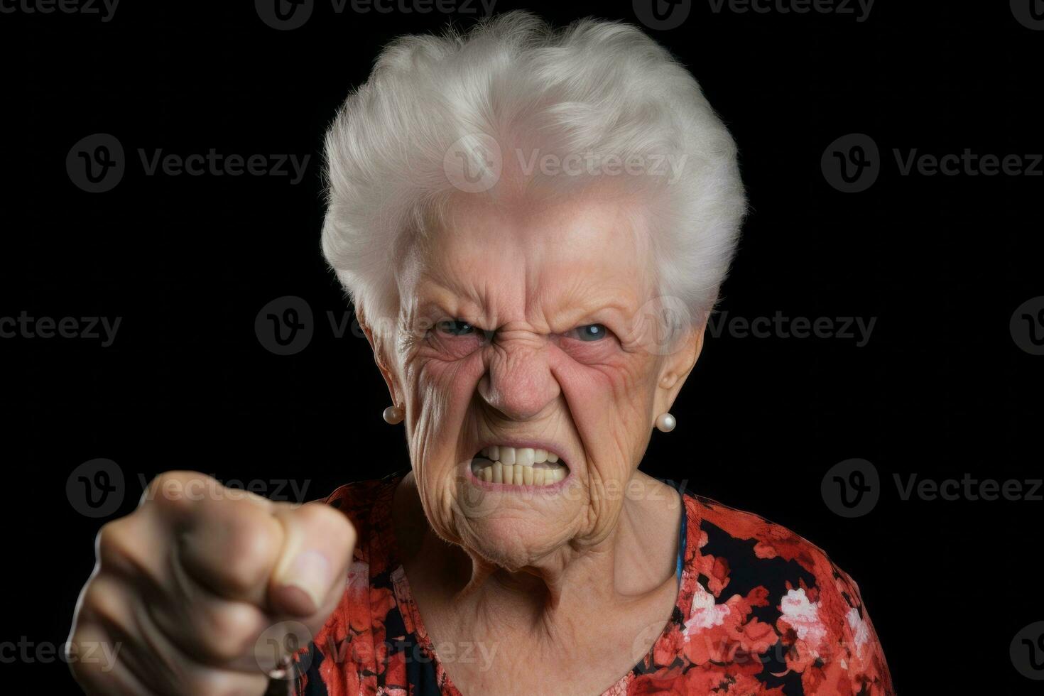 Woman of European appearance who appears to be furious AI Generative photo