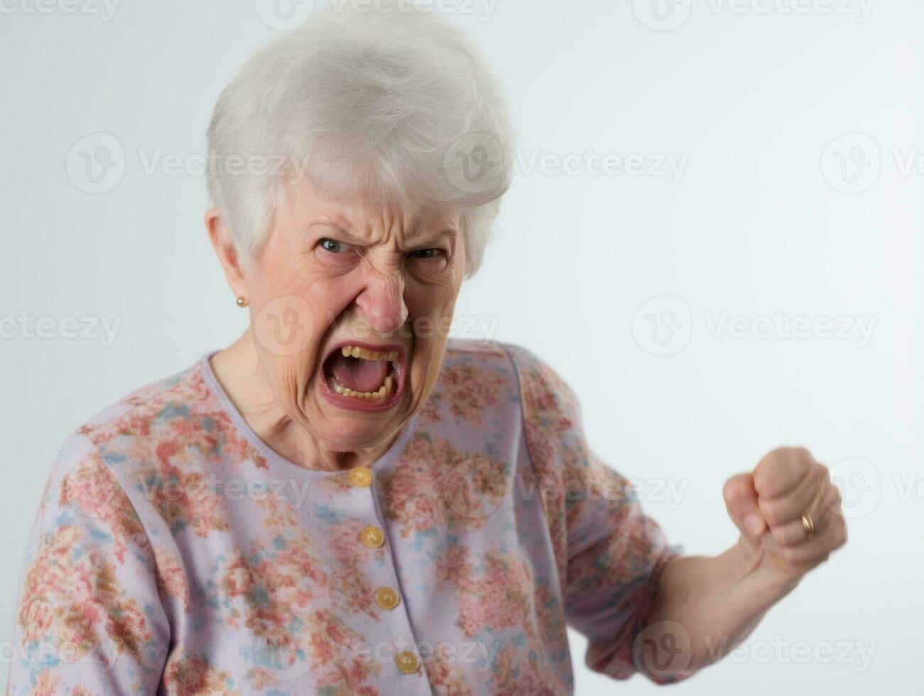 Woman of European appearance who appears to be furious AI Generative photo