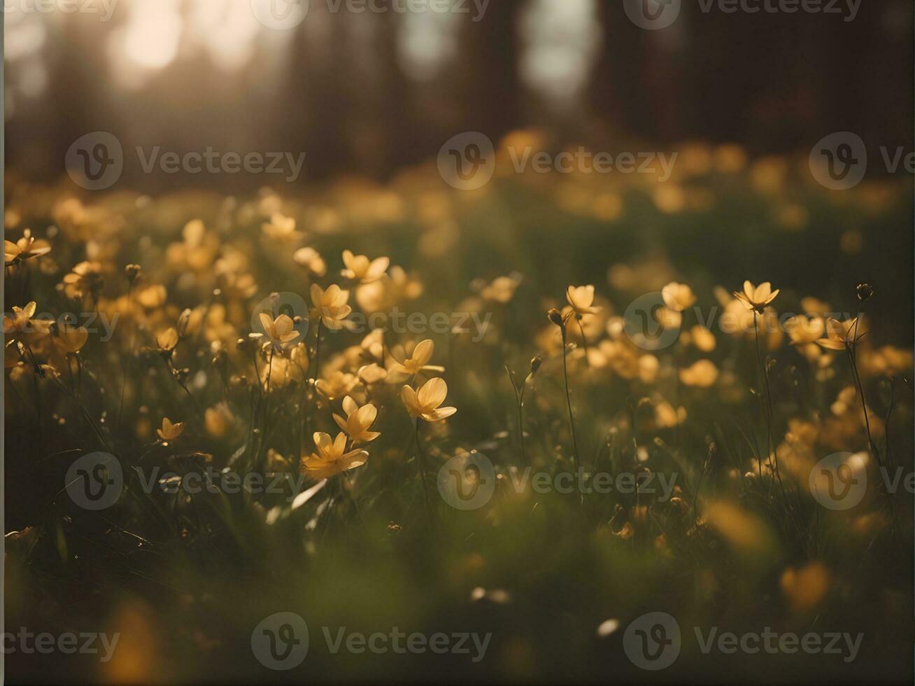 Autumn forest road leaves fall in ground landscape on autumnal background. Colorful foliage in the park. Falling leaves. Autumn trees in the fog Digital 3D illustration. AI-Generated photo