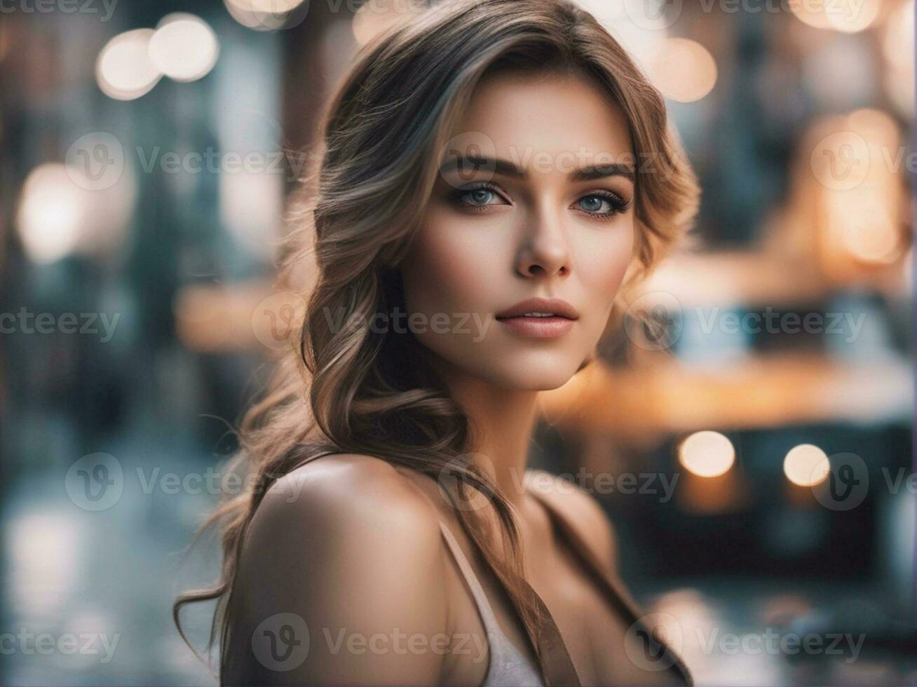 portrait cheerful beautiful sweet smiling  woman with blooming golden shower flower AI-Generated photo