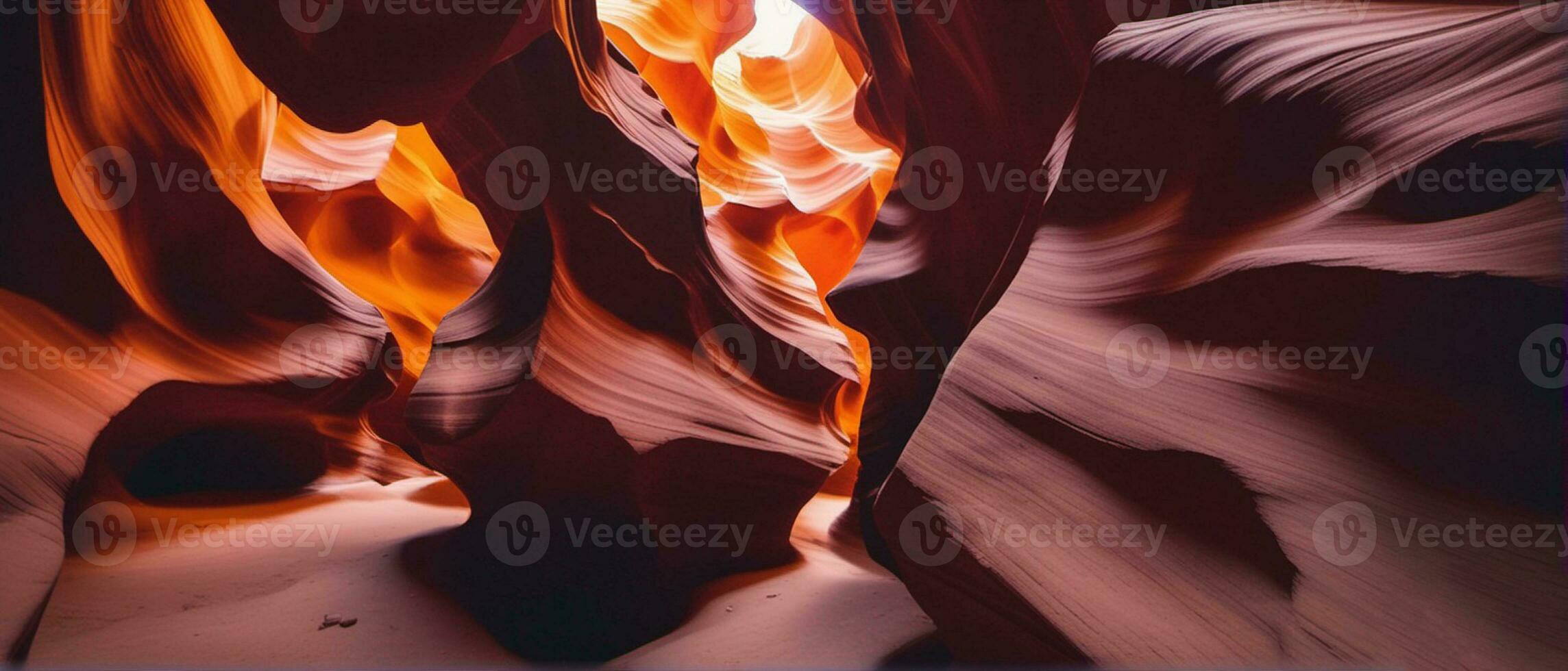 Antelope Canyon eroded sandstone curves create vibrant multi colored patterns generated by AI photo