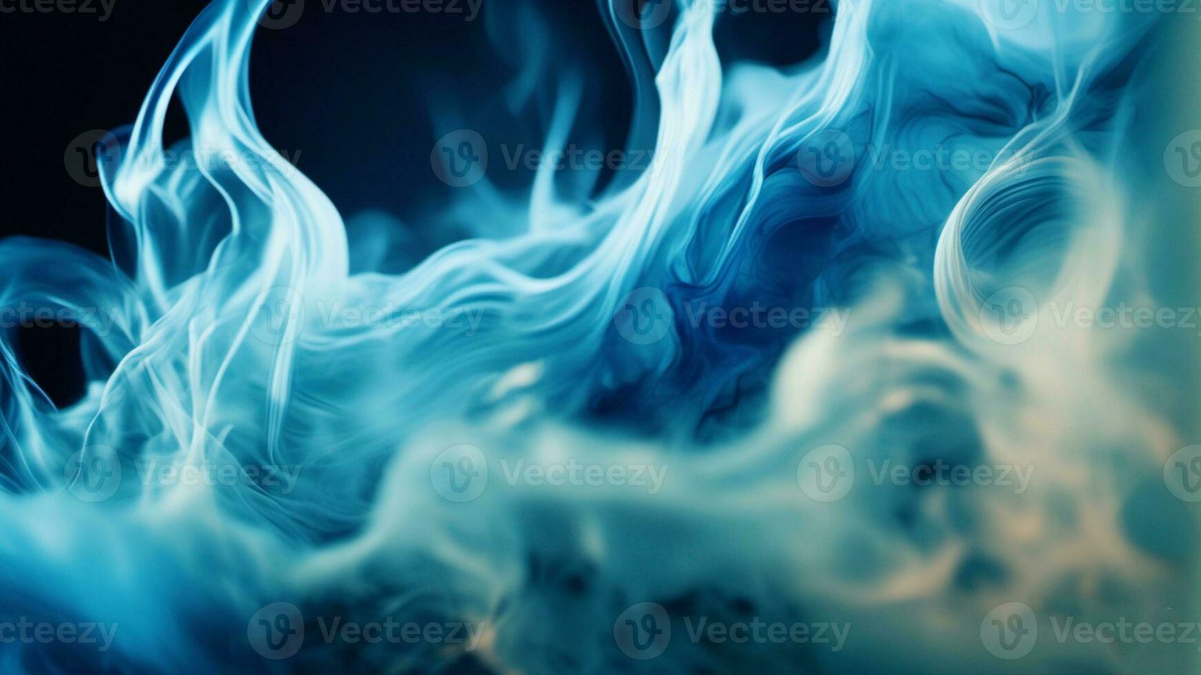 Blue Color Photo of ink in air splash acrilyc paint mixing liquid dye. AI-Generated