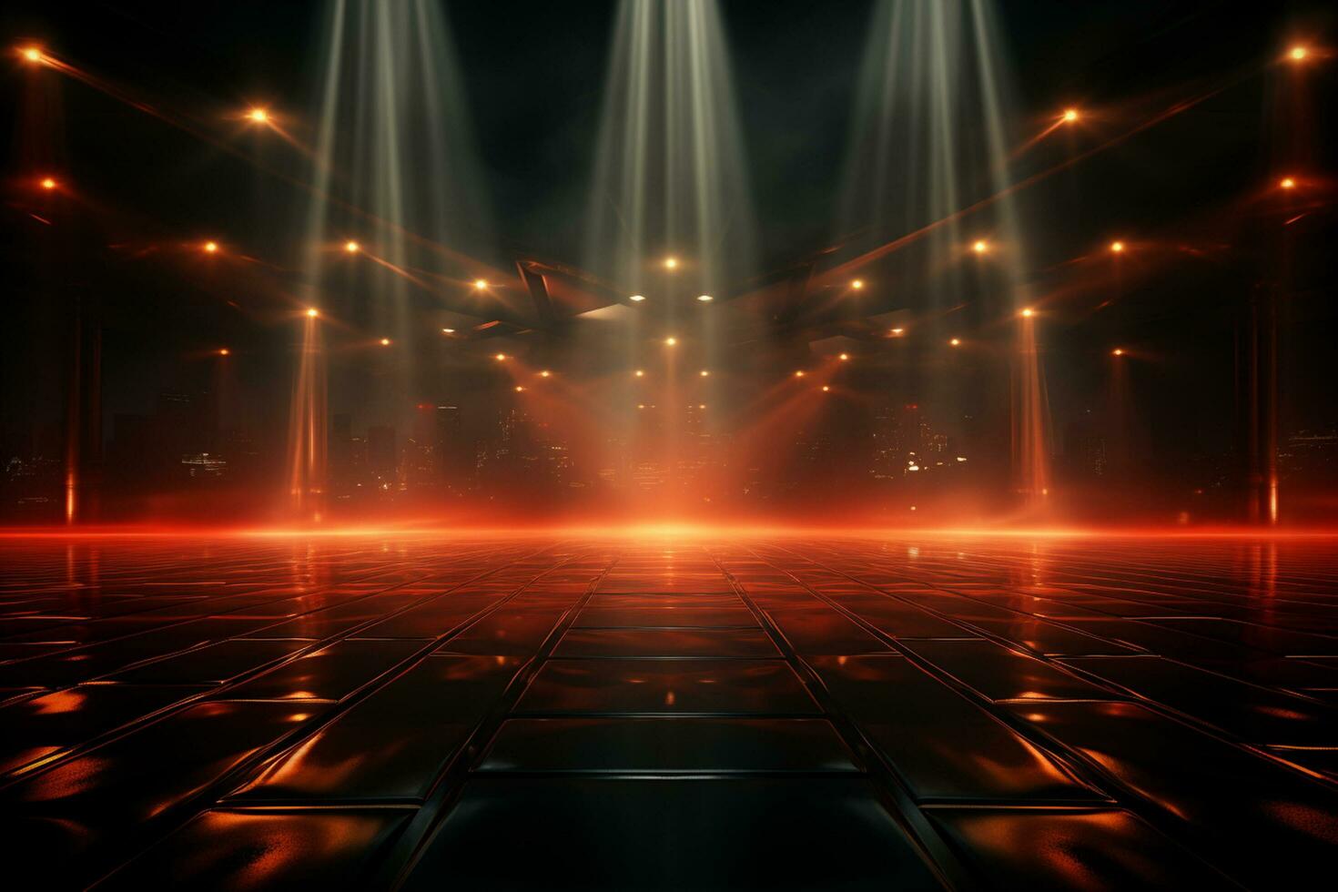 Ai Generaitve Backdrop With Illumination Of Red Spotlights For Flyers realistic image ultra hd high design photo