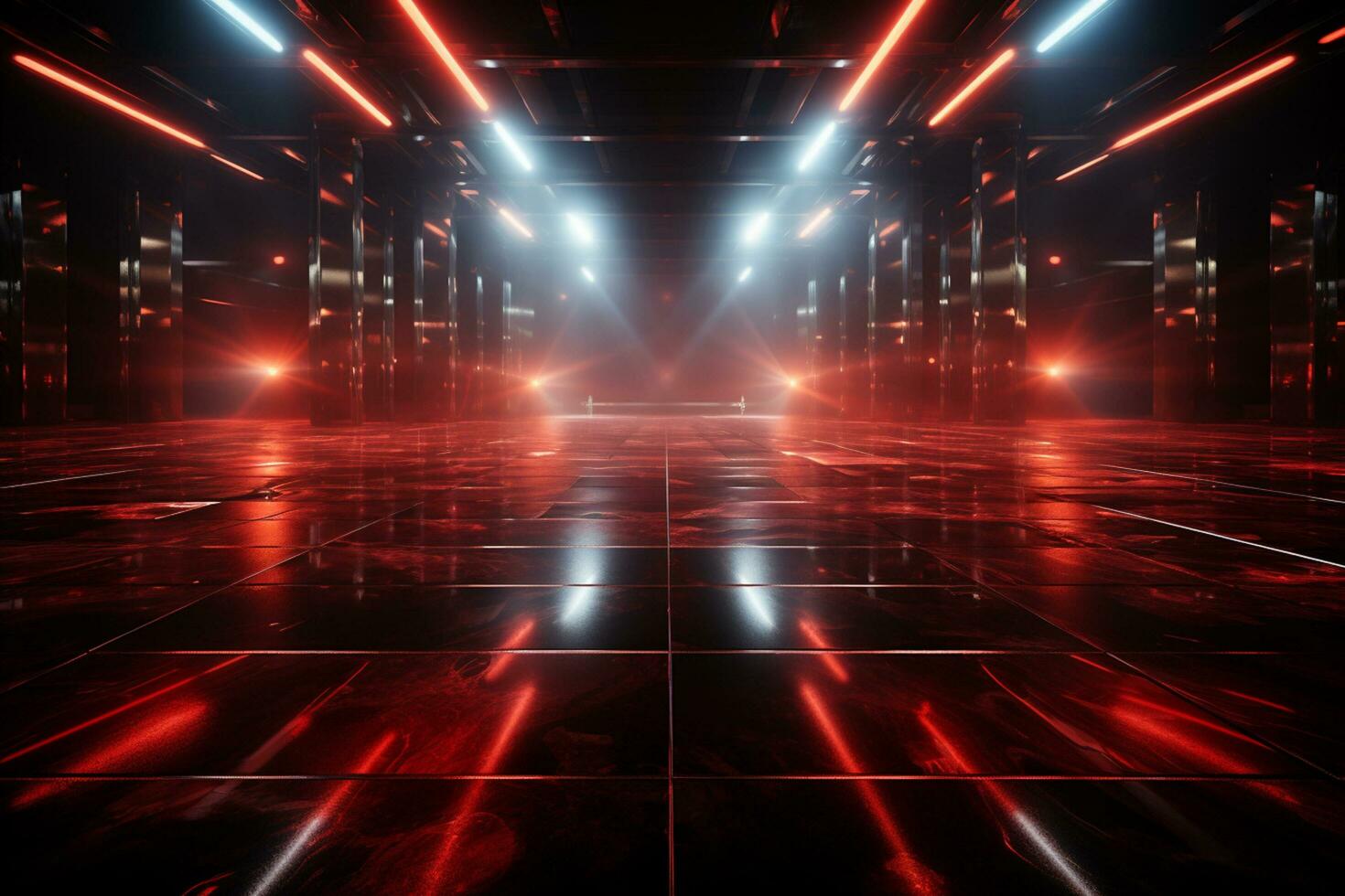 Ai Generaitve Backdrop With Illumination Of Red Spotlights For Flyers realistic image ultra hd high design photo
