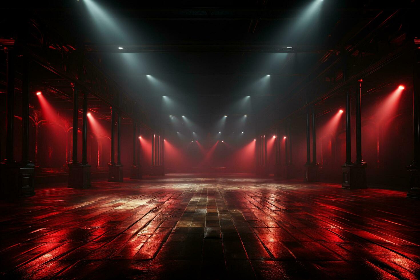 Ai Generaitve Backdrop With Illumination Of Red Spotlights For Flyers realistic image ultra hd high design photo