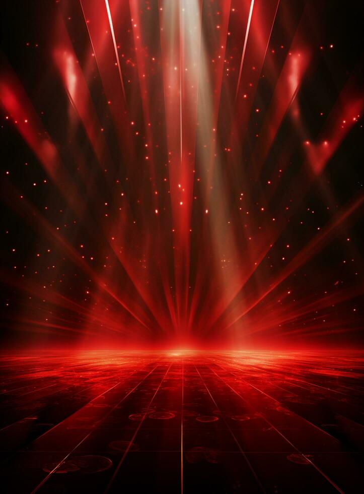 Ai Generative Backdrop Red Spotlights For Flyers, Banner and Backgrounds realistic image ultra hd high design photo