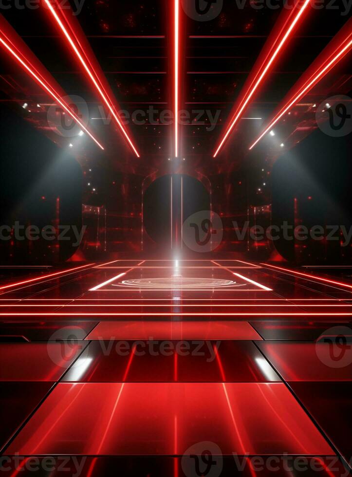 Ai Generative Backdrop Red Spotlights For Flyers, Banner and Backgrounds realistic image ultra hd high design photo