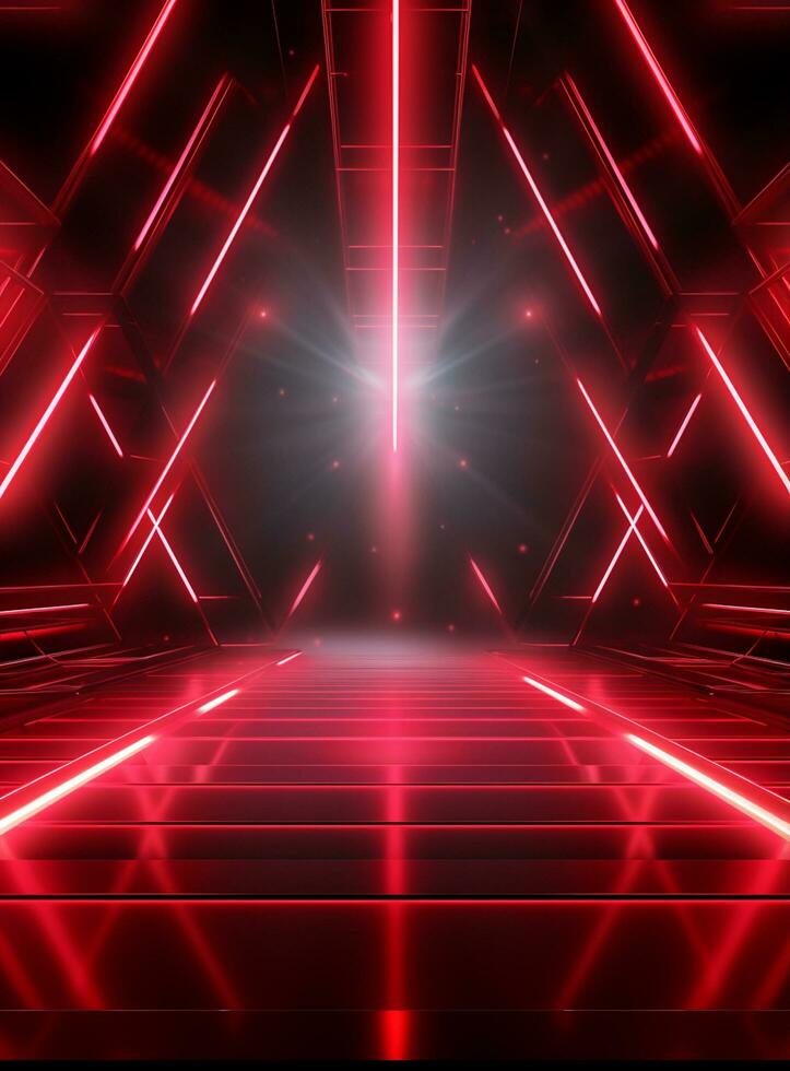 Ai Generative Backdrop Red Spotlights For Flyers, Banner and Backgrounds realistic image ultra hd high design photo