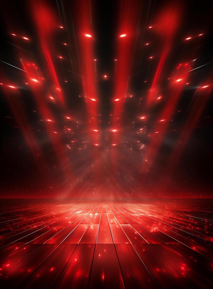 Ai Generative Backdrop Red Spotlights For Flyers, Banner and Backgrounds realistic image ultra hd high design photo