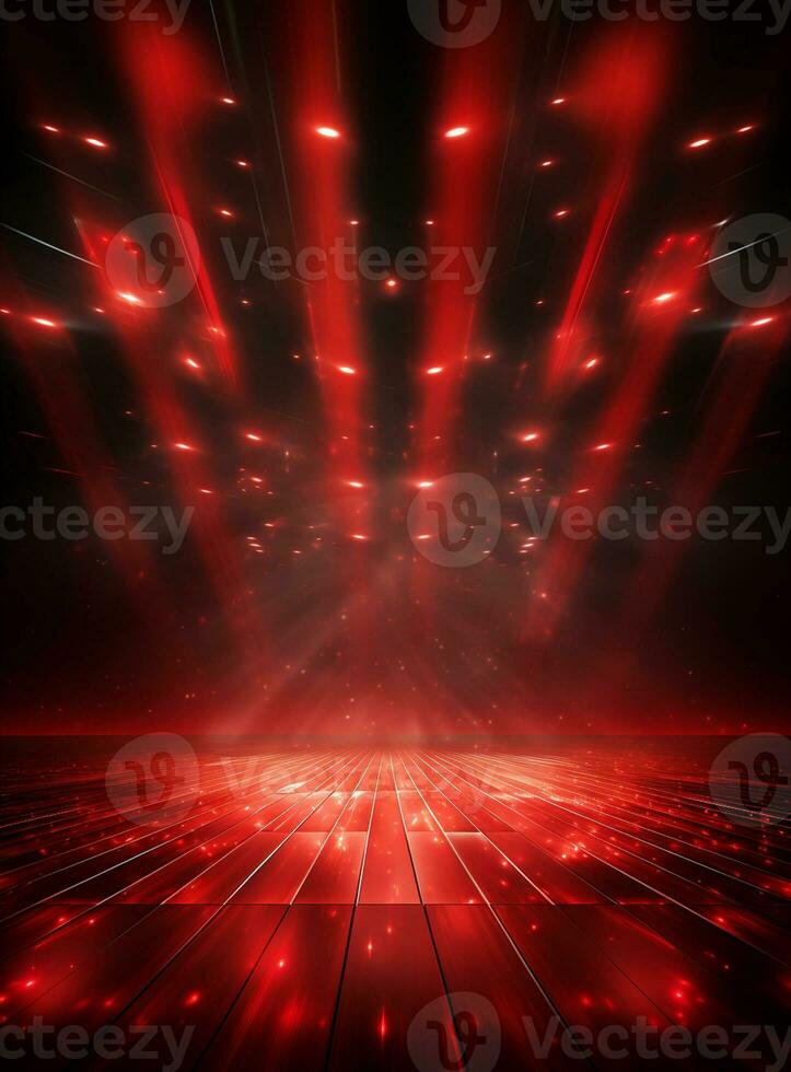 Ai Generative Backdrop Red Spotlights For Flyers, Banner and Backgrounds realistic image ultra hd high design photo