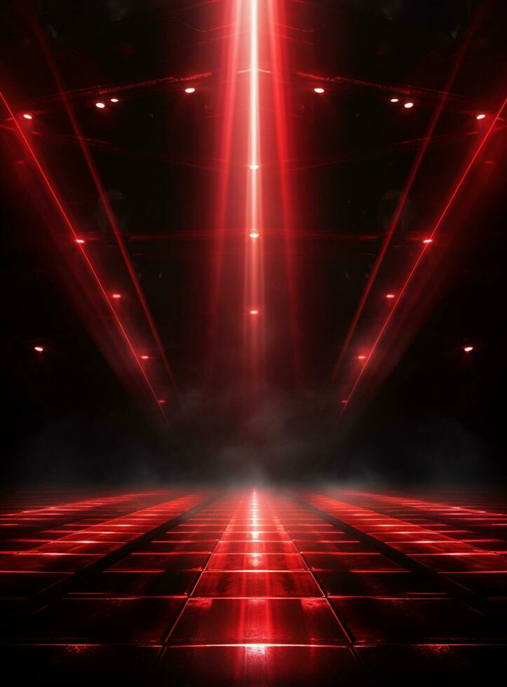 Ai Generative Backdrop Red Spotlights For Flyers, Banner and Backgrounds realistic image ultra hd high design photo