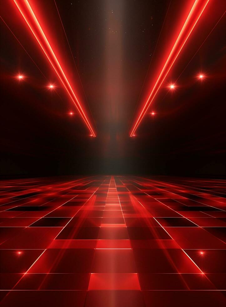 Ai Generative Backdrop Red Spotlights For Flyers, Banner and Backgrounds realistic image ultra hd high design photo