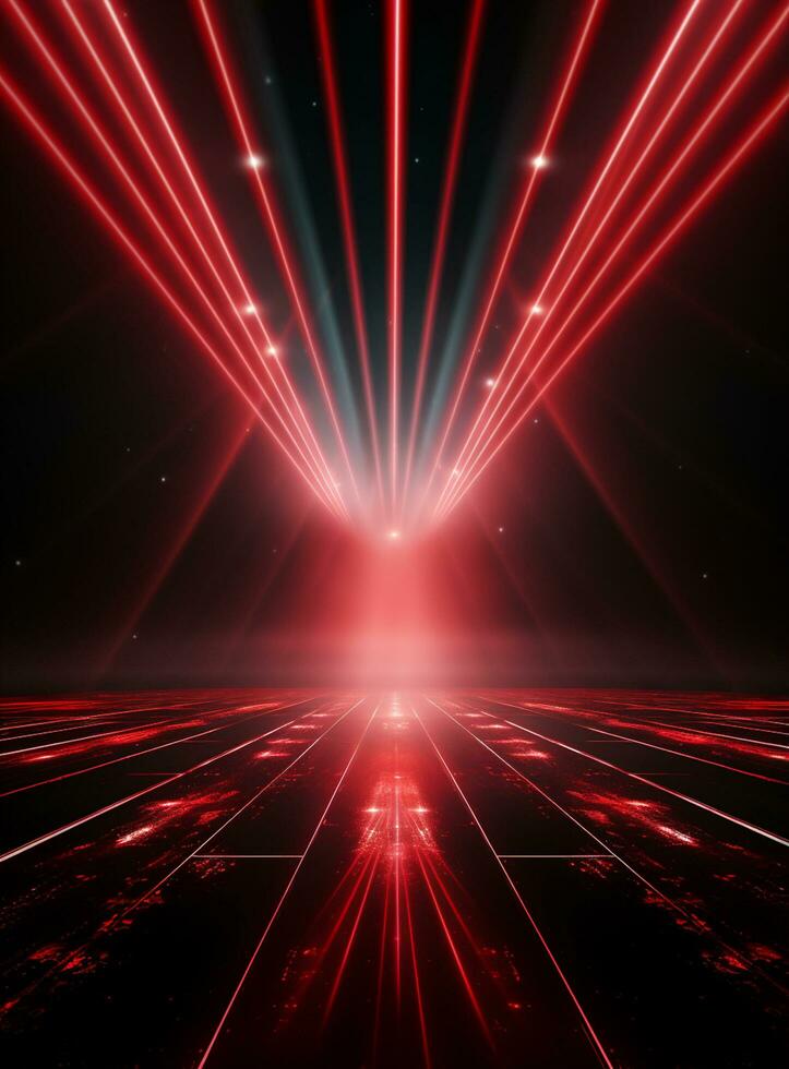 Ai Generative Backdrop Red Spotlights For Flyers, Banner and Backgrounds realistic image ultra hd high design photo