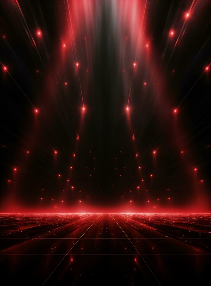 Ai Generative Backdrop Red Spotlights For Flyers, Banner and Backgrounds realistic image ultra hd high design photo