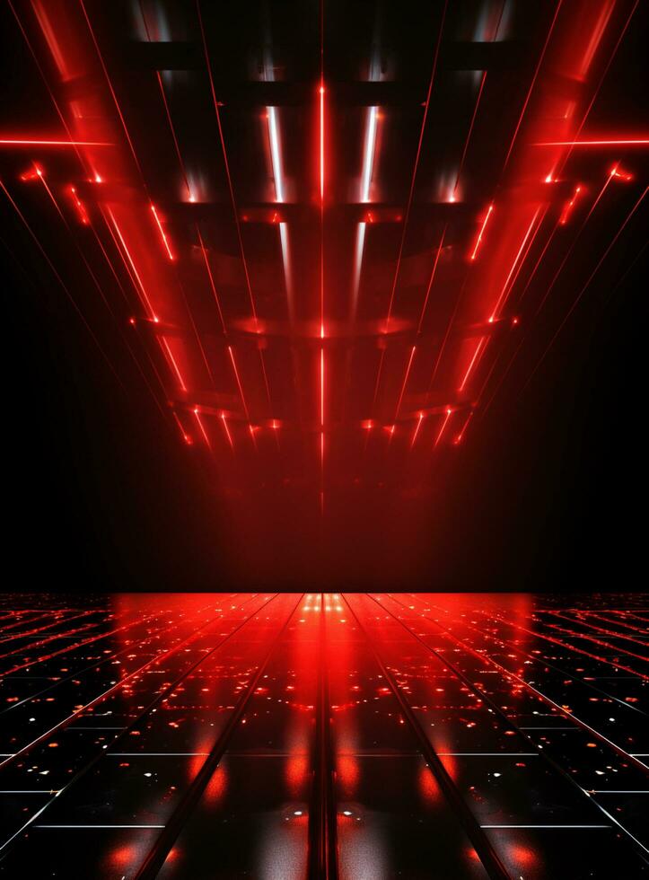 Ai Generative Backdrop Red Spotlights For Flyers, Banner and Backgrounds realistic image ultra hd high design photo