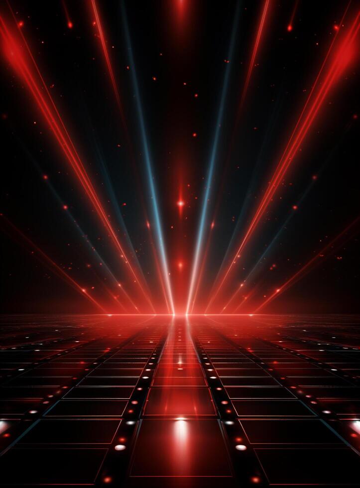 Ai Generative Backdrop Red Spotlights For Flyers, Banner and Backgrounds realistic image ultra hd high design photo