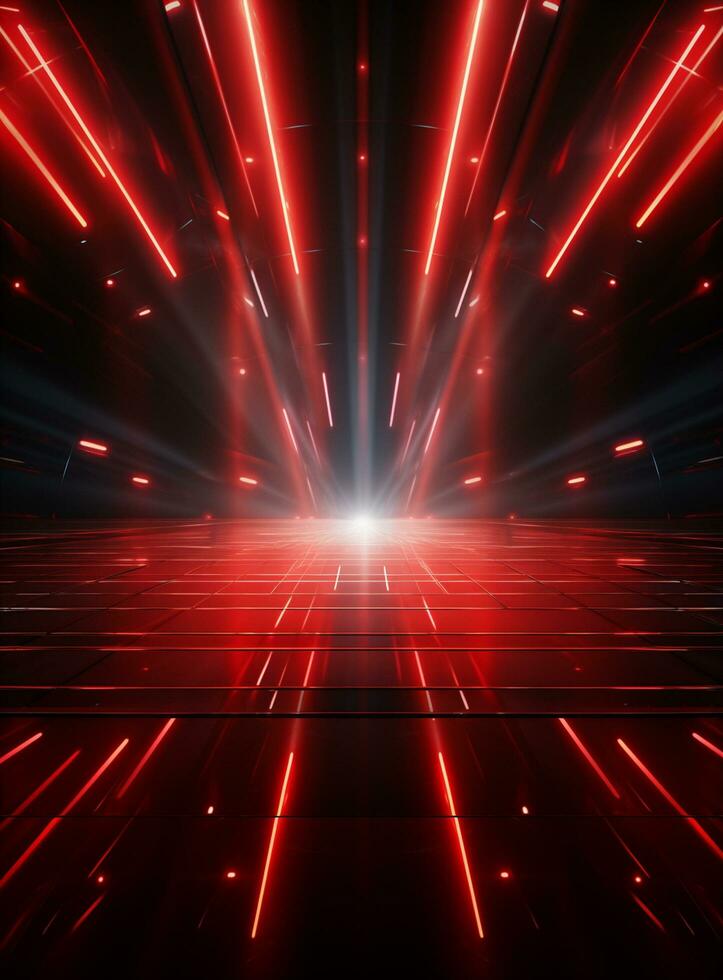 Ai Generative Backdrop Red Spotlights For Flyers, Banner and Backgrounds realistic image ultra hd high design photo