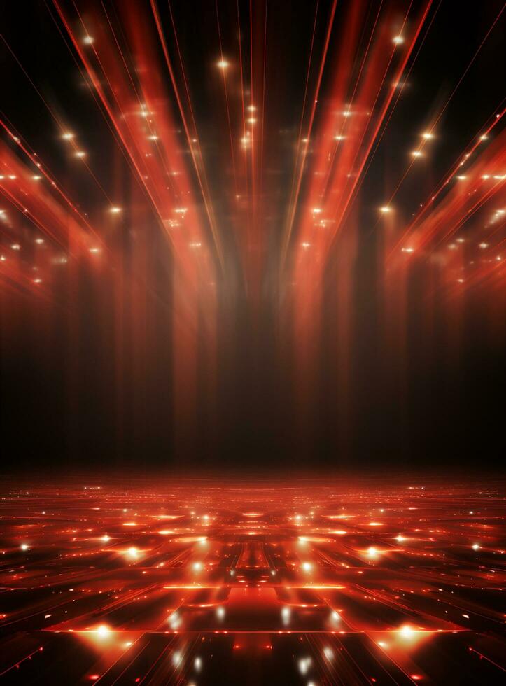 Ai Generative Backdrop Red Spotlights For Flyers, Banner and Backgrounds realistic image ultra hd high design photo