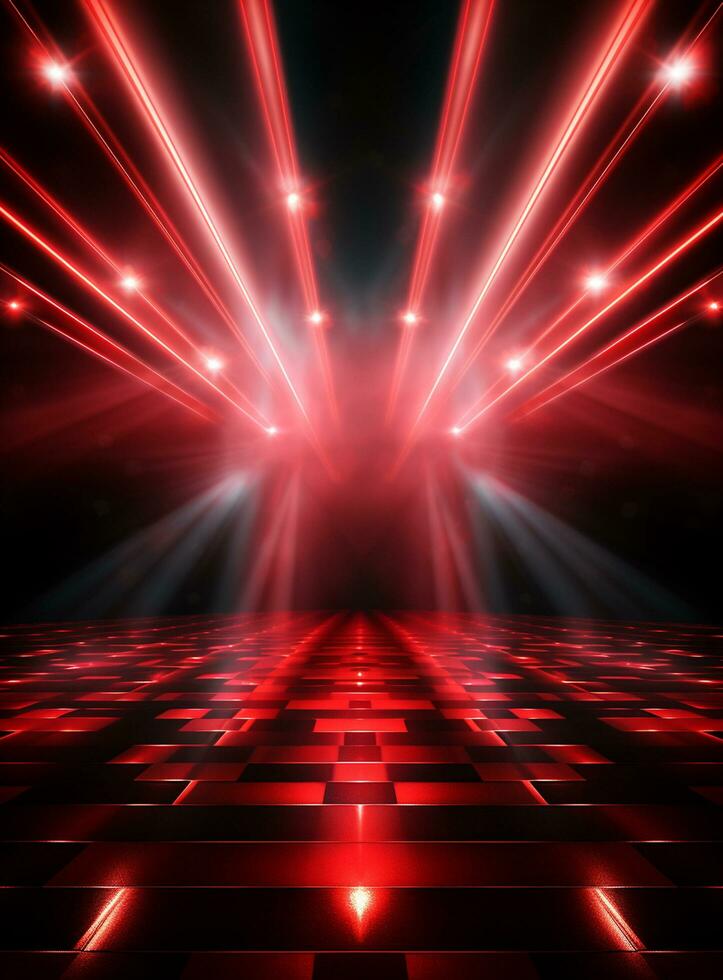 Ai Generative Backdrop Red Spotlights For Flyers, Banner and Backgrounds realistic image ultra hd high design photo