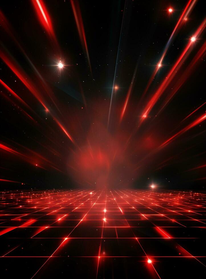 Ai Generative Backdrop Red Spotlights For Flyers, Banner and Backgrounds realistic image ultra hd high design photo