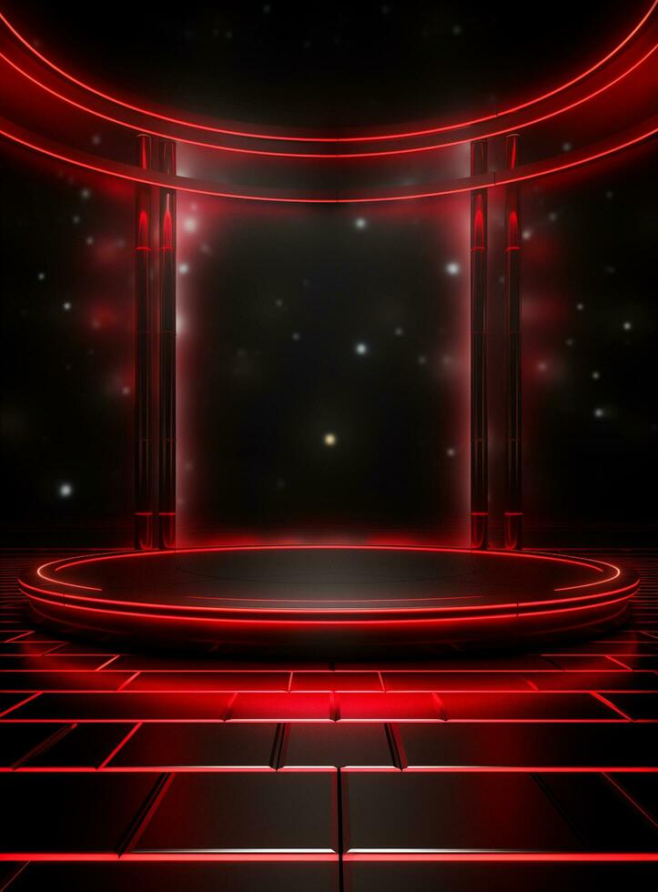 Ai Generative Backdrop Red Spotlights For Flyers, Banner and Backgrounds realistic image ultra hd high design photo