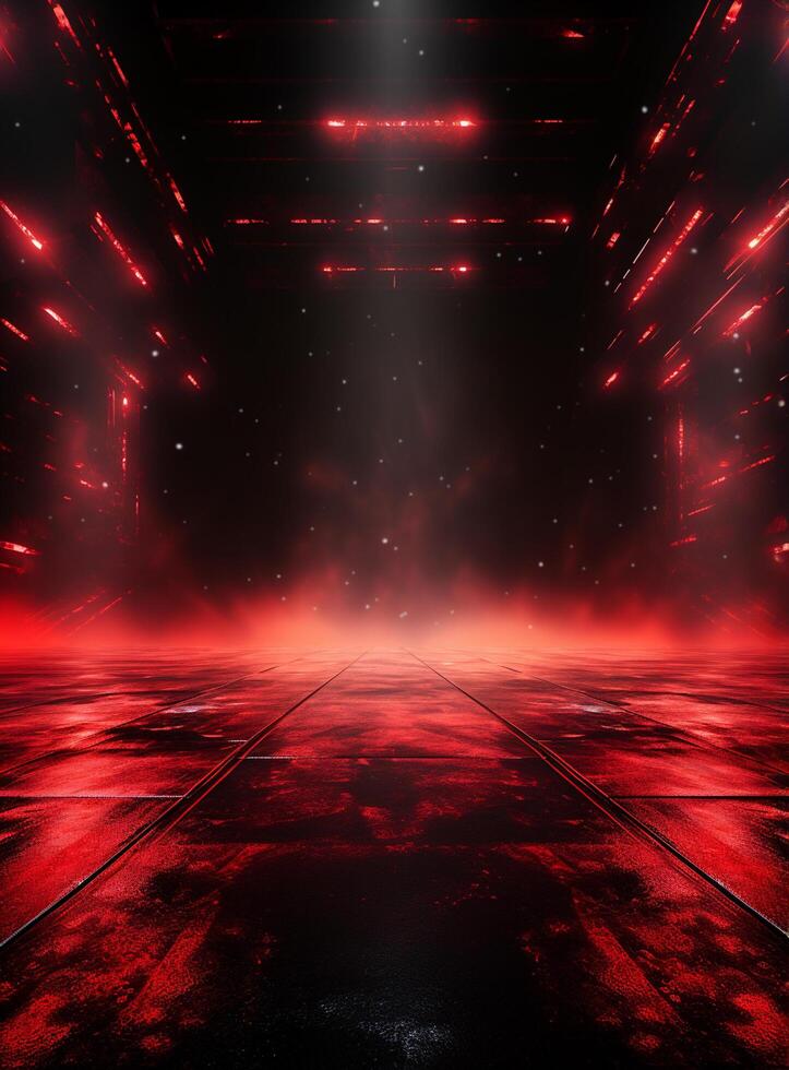 Ai Generative Backdrop Red Spotlights For Flyers, Banner and Backgrounds realistic image ultra hd high design photo
