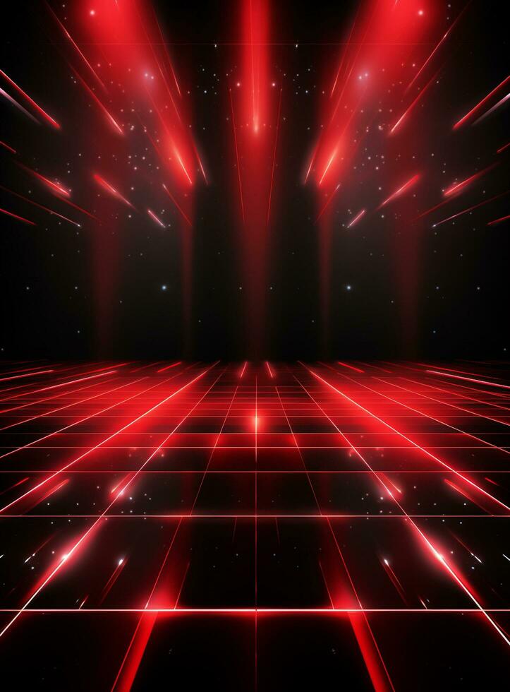 Ai Generative Backdrop Red Spotlights For Flyers, Banner and Backgrounds realistic image ultra hd high design photo
