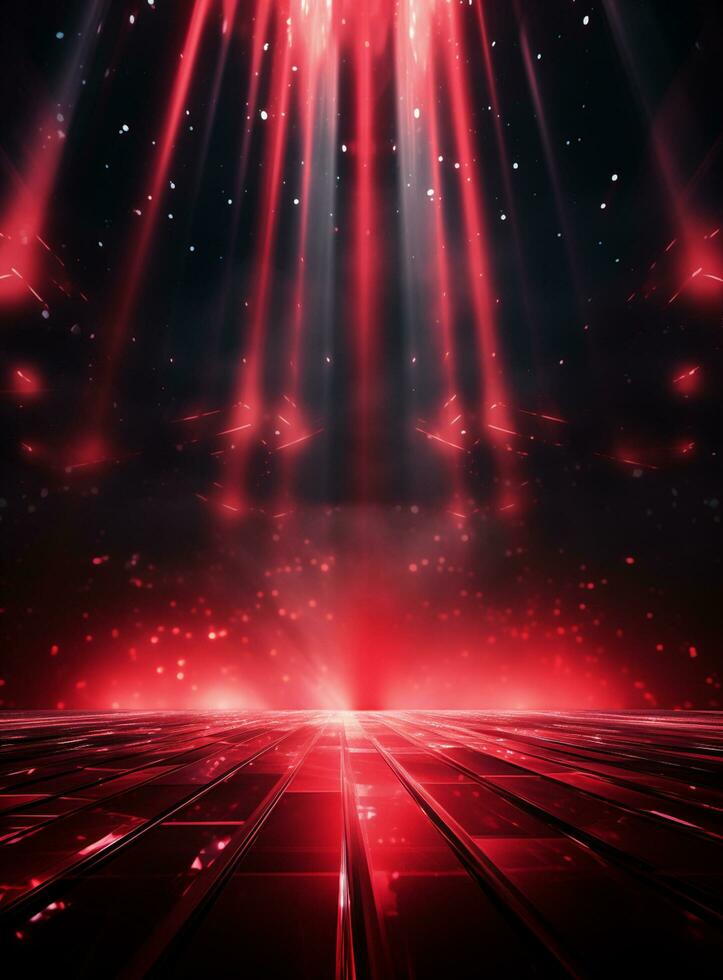 Ai Generative Backdrop Red Spotlights For Flyers, Banner and Backgrounds realistic image ultra hd high design photo