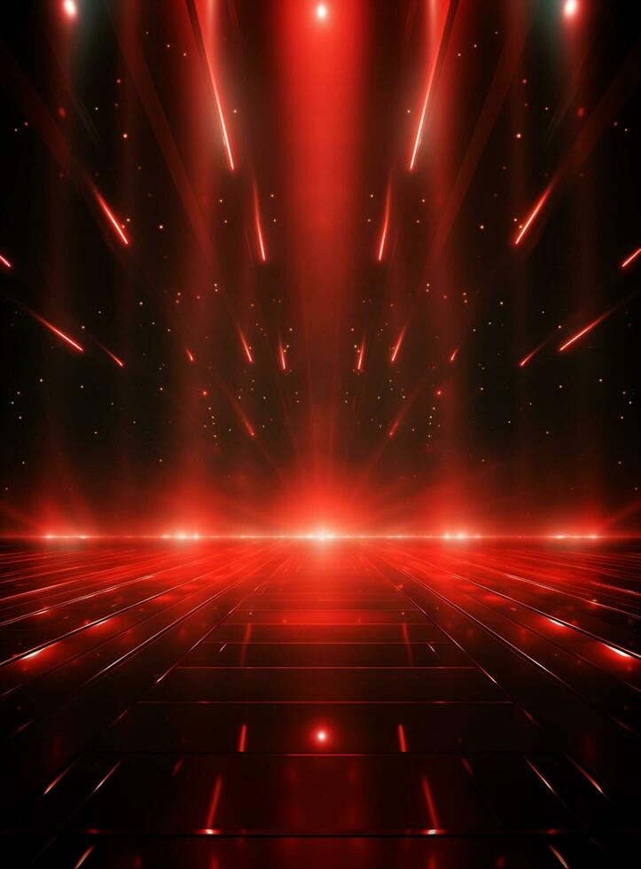 Ai Generative Backdrop Red Spotlights For Flyers, Banner and Backgrounds realistic image ultra hd high design photo