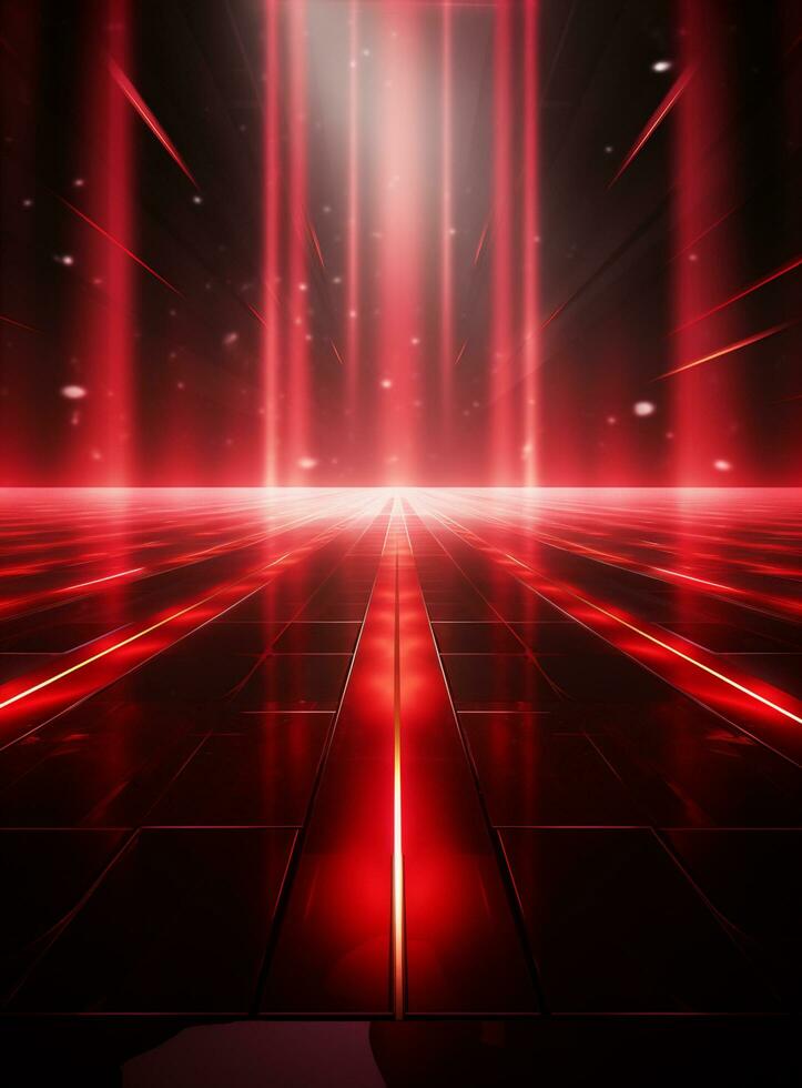 Ai Generative Backdrop Red Spotlights For Flyers, Banner and Backgrounds realistic image ultra hd high design photo