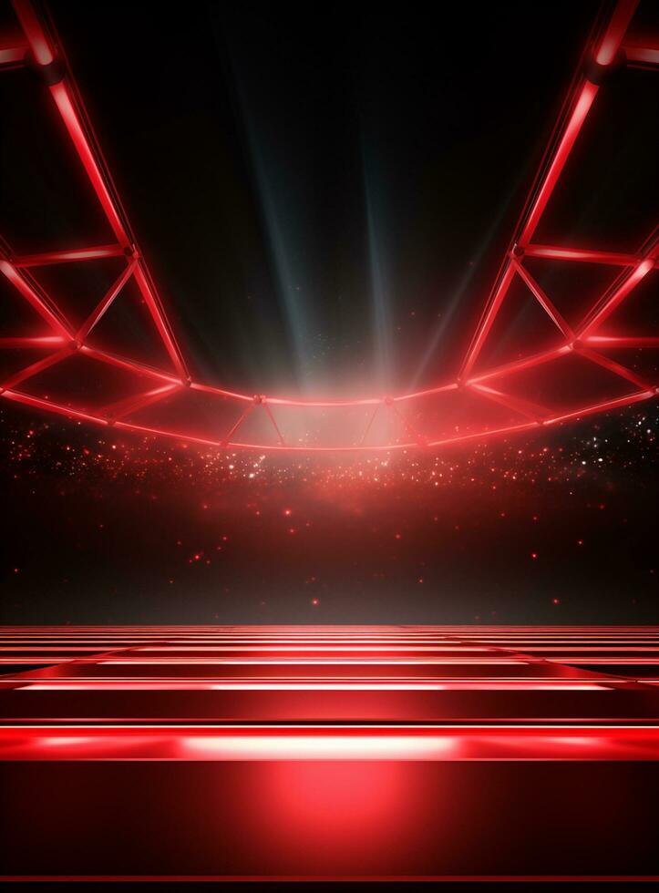 Ai Generative Backdrop Red Spotlights For Flyers, Banner and Backgrounds realistic image ultra hd high design photo