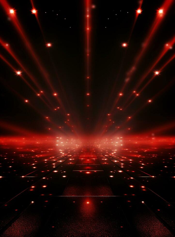 Ai Generative Backdrop Red Spotlights For Flyers, Banner and Backgrounds realistic image ultra hd high design photo