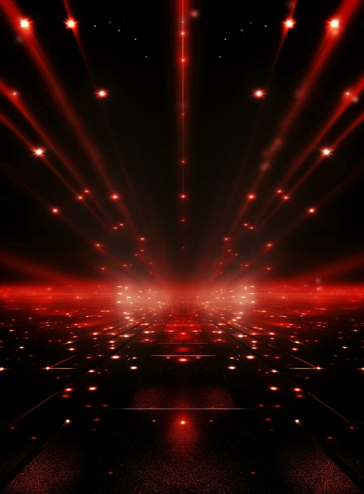 Ai Generative Backdrop Red Spotlights For Flyers, Banner and Backgrounds realistic image ultra hd high design photo