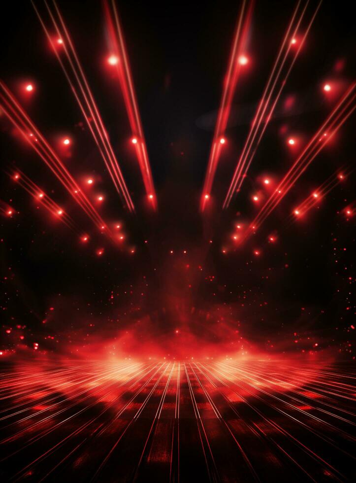 Ai Generative Backdrop Red Spotlights For Flyers, Banner and Backgrounds realistic image ultra hd high design photo