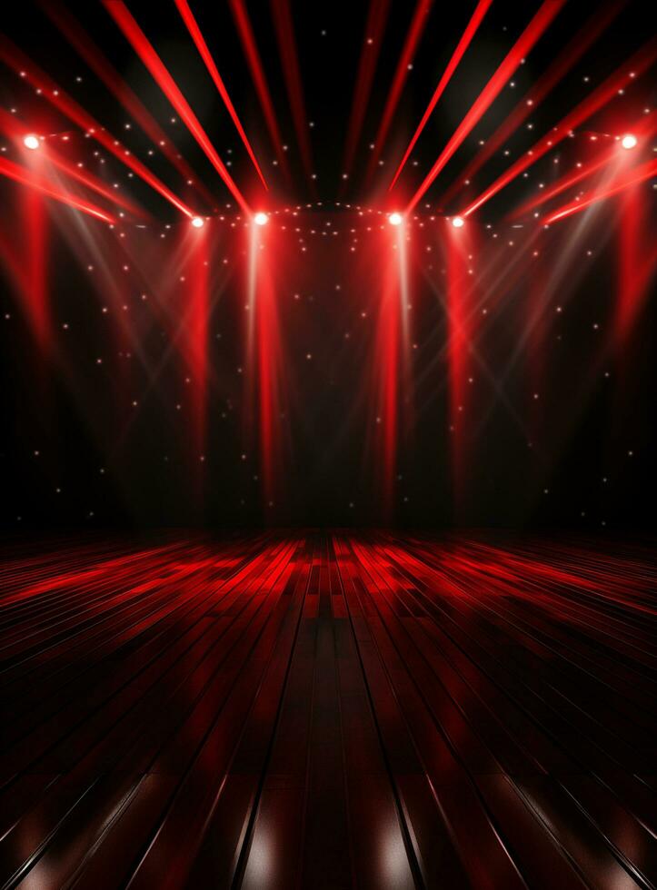 Ai Generative Backdrop Red Spotlights For Flyers, Banner and Backgrounds realistic image ultra hd high design photo