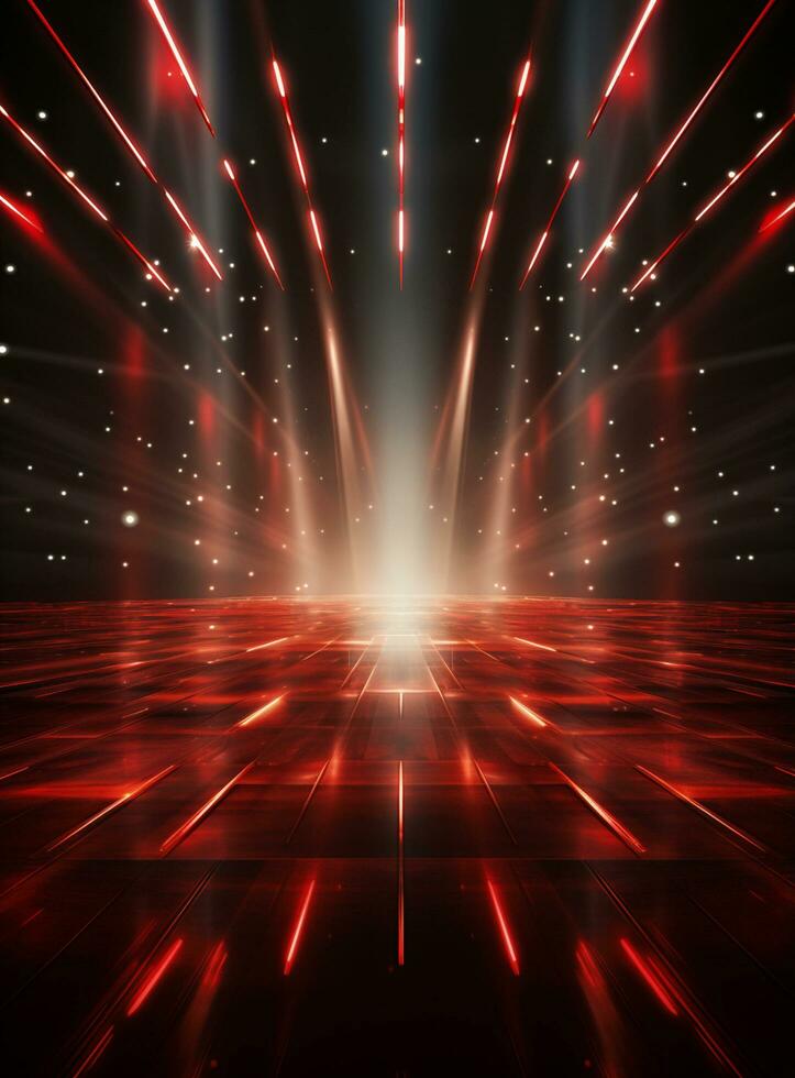 Ai Generative Backdrop Red Spotlights For Flyers, Banner and Backgrounds realistic image ultra hd high design photo